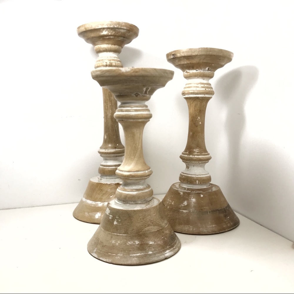 Rustic Wood Pillar Candle Holder